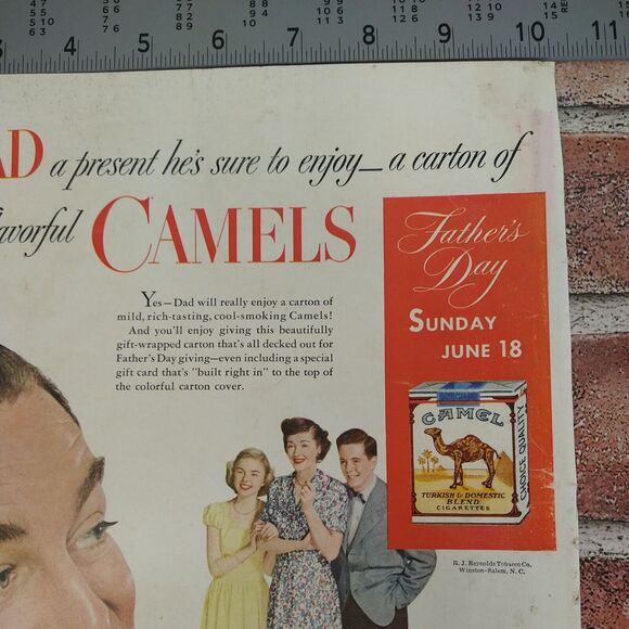 1950 Camel Cigarettes Vtg Magazine Print Ad Dad Holding Gift Carton Tobacco - Picture 8 of 12